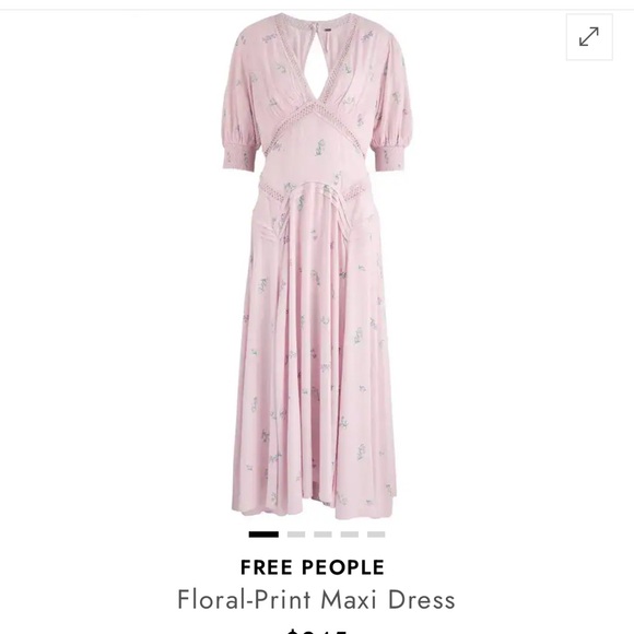 Free People Pink Floral Maxi Dress Size 12 - Picture 5 of 14
